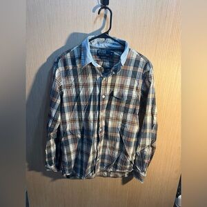 Men’s Ralph Lauren Plaid Custom Fit Button-Down Shirt in Blue, Red, Yellow Med